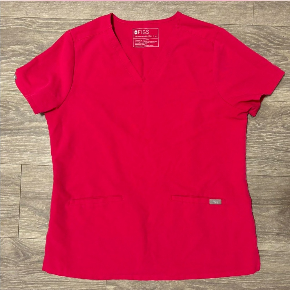 “Sold” Figs Hibiscus Pink scrub top “limited edition”